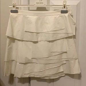 BCBG white tiered fit and flat skirt